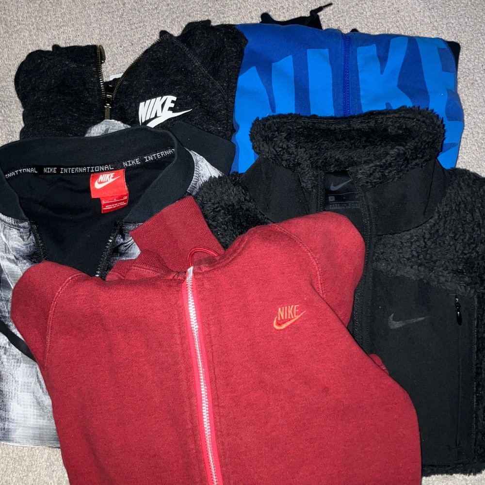 5x Nike Zip Hoody/Jackets- various styles, Wm Sm